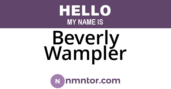 Beverly Wampler