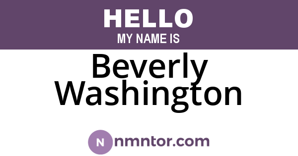 Beverly Washington