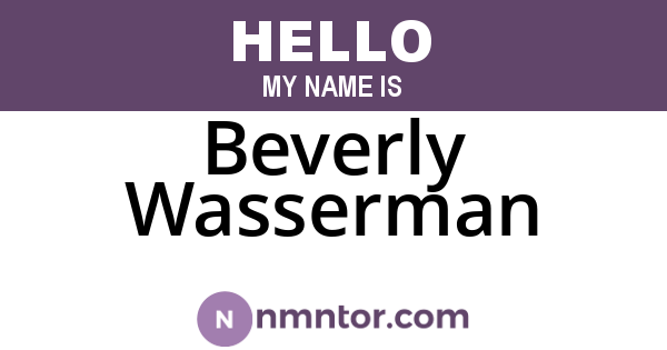 Beverly Wasserman