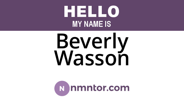 Beverly Wasson