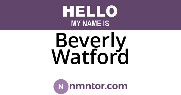 Beverly Watford