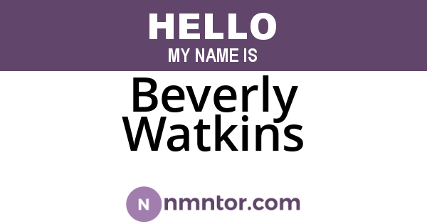 Beverly Watkins