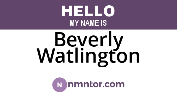 Beverly Watlington