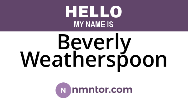 Beverly Weatherspoon