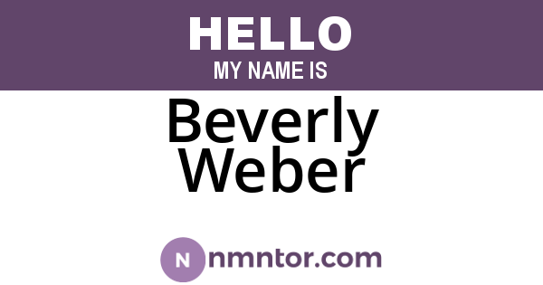 Beverly Weber