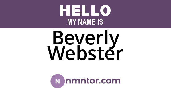 Beverly Webster