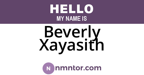 Beverly Xayasith