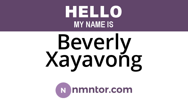Beverly Xayavong