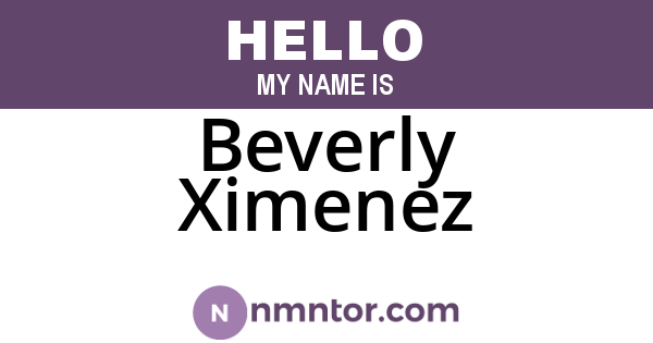 Beverly Ximenez