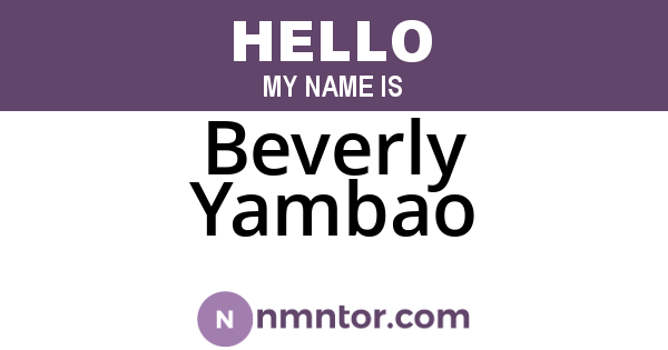 Beverly Yambao