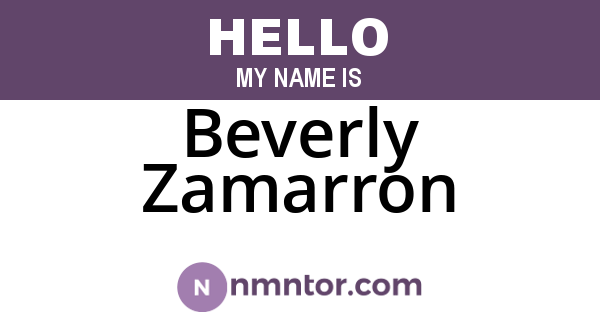 Beverly Zamarron