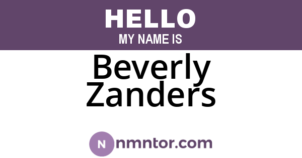 Beverly Zanders