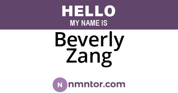 Beverly Zang