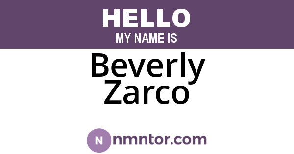 Beverly Zarco