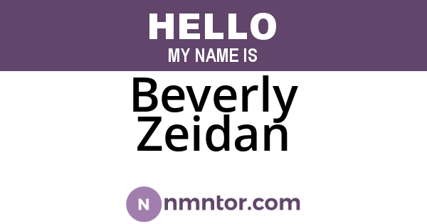Beverly Zeidan