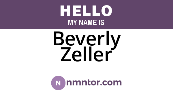 Beverly Zeller