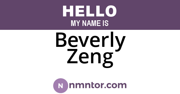 Beverly Zeng