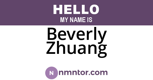 Beverly Zhuang