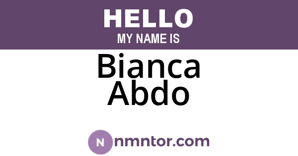 Bianca Abdo
