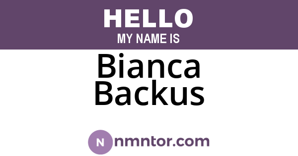 Bianca Backus