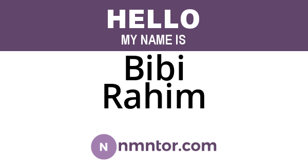 Bibi Rahim