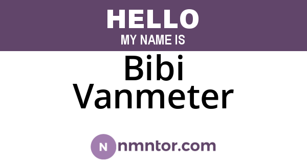 Bibi Vanmeter