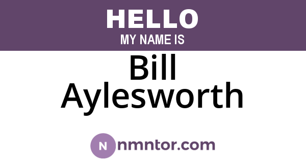 Bill Aylesworth
