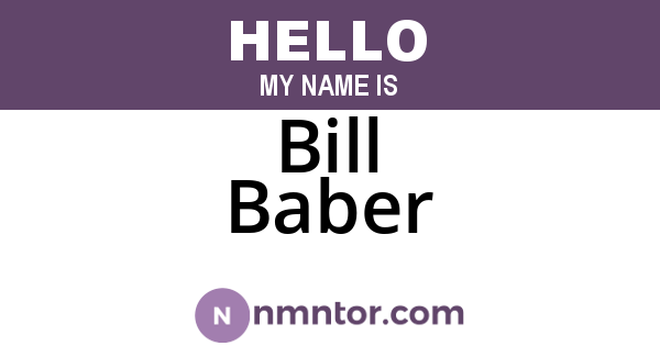 Bill Baber