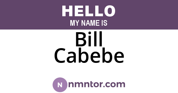 Bill Cabebe
