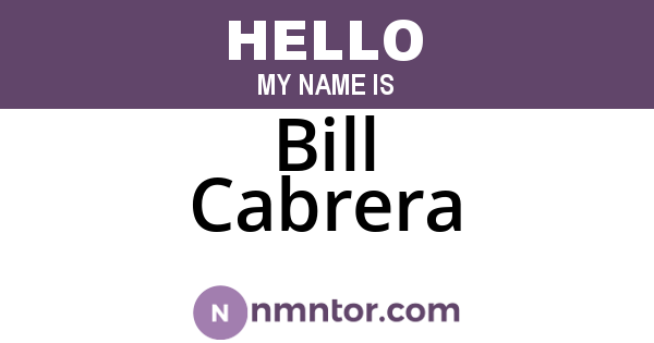 Bill Cabrera