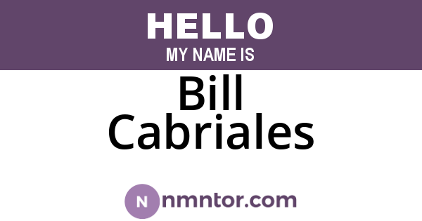 Bill Cabriales