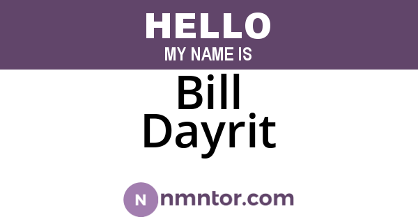 Bill Dayrit