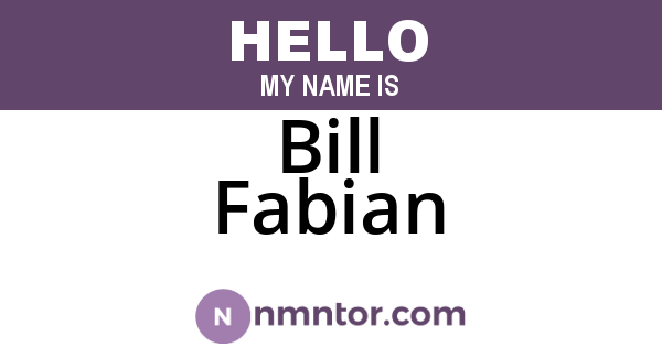 Bill Fabian