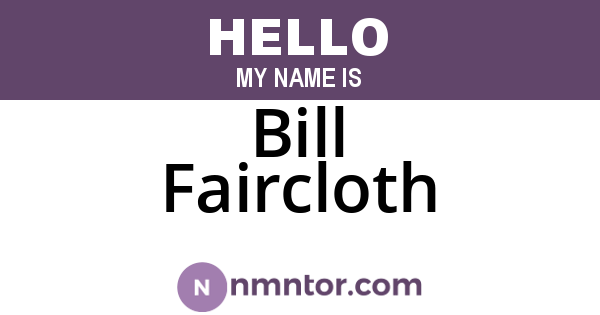 Bill Faircloth