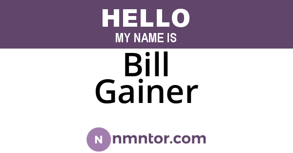Bill Gainer