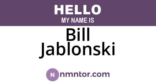 Bill Jablonski