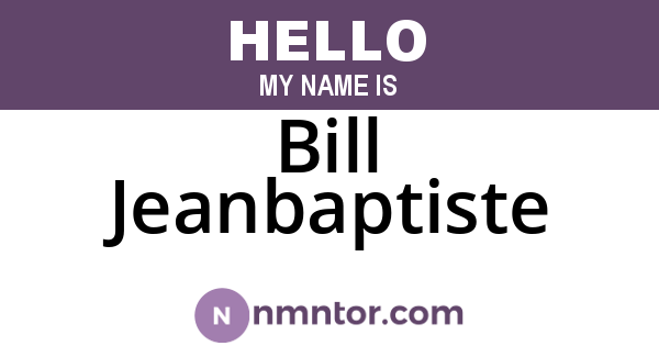 Bill Jeanbaptiste