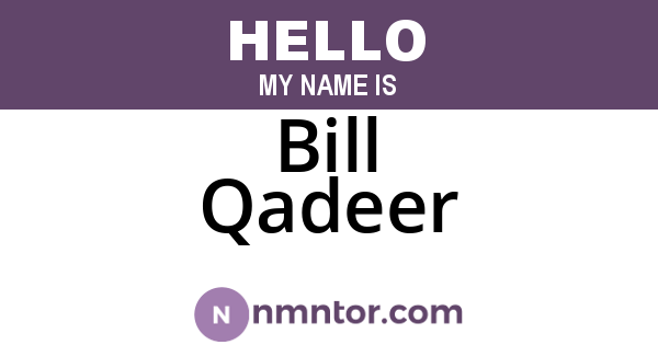 Bill Qadeer