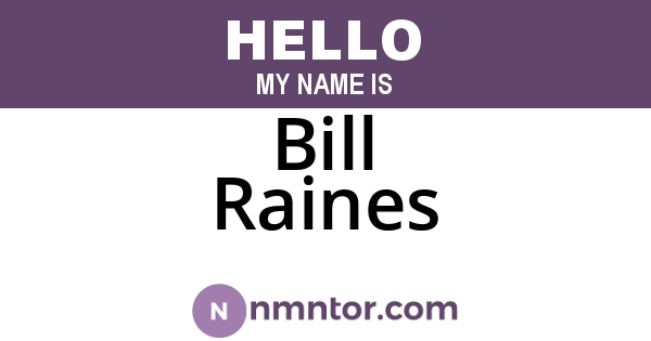 Bill Raines