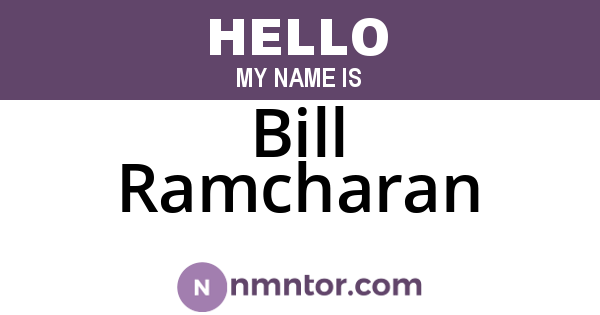 Bill Ramcharan