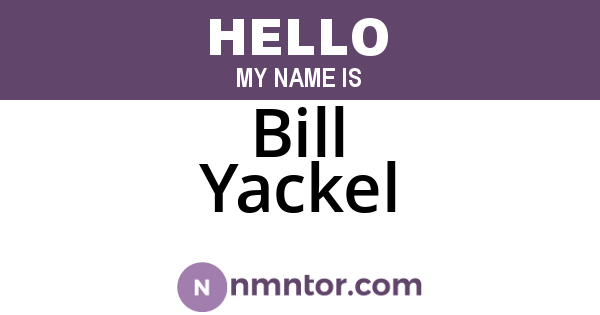 Bill Yackel