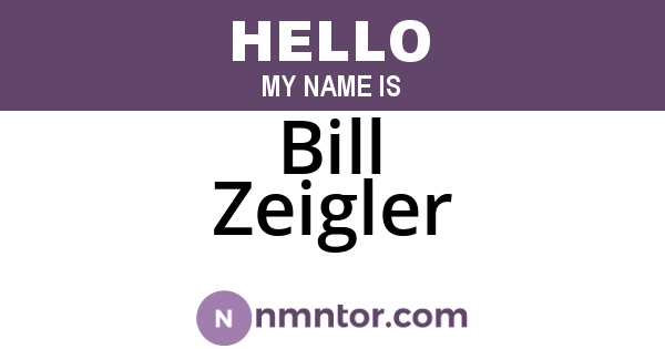 Bill Zeigler