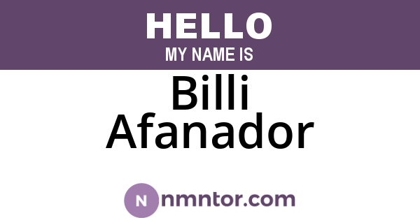 Billi Afanador