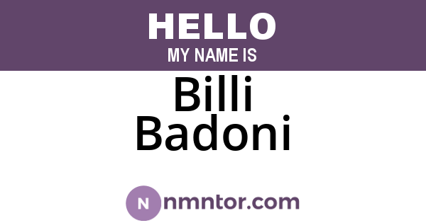 Billi Badoni