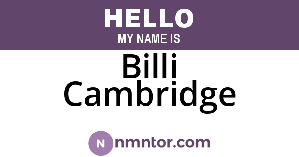 Billi Cambridge