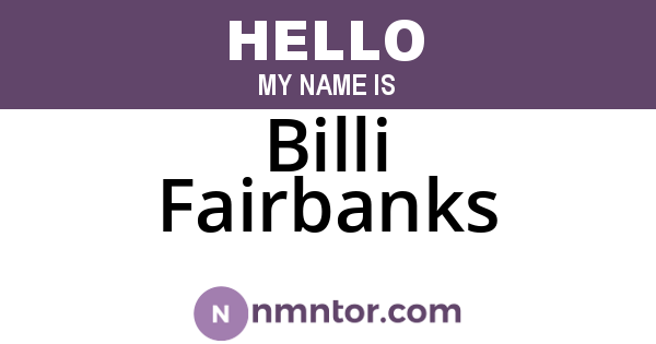 Billi Fairbanks