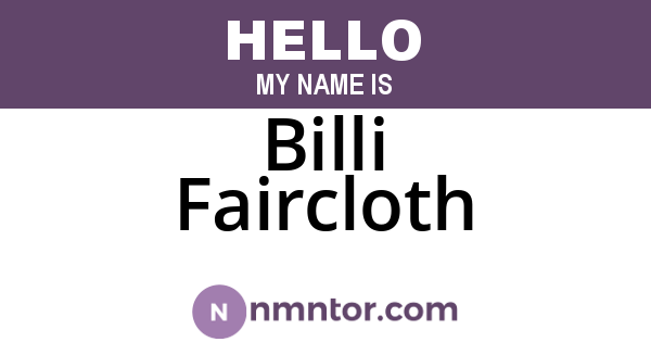 Billi Faircloth
