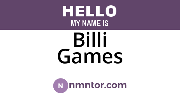 Billi Games