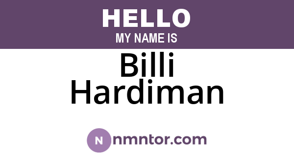Billi Hardiman