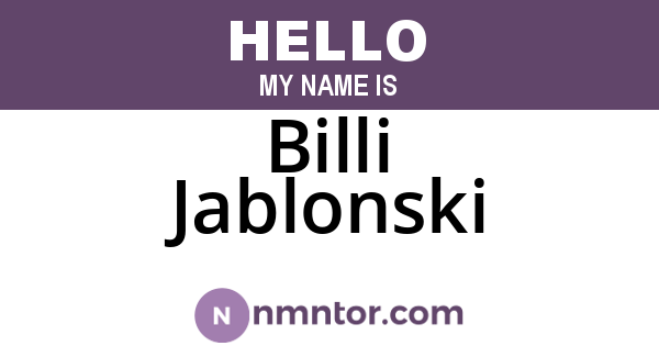 Billi Jablonski